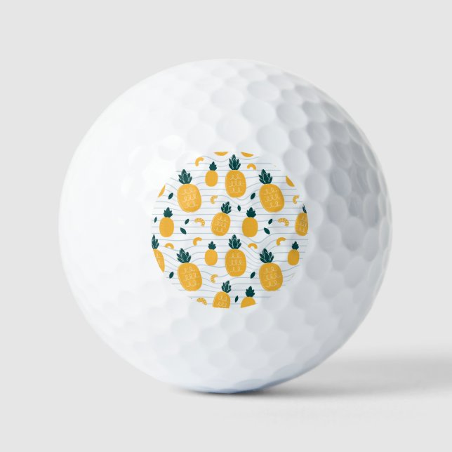 Pineapple Beauty: Hand Drawn Pattern Golf Balls (Front)