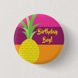 Pineapple Birthday Party 3 Cm Round Badge
