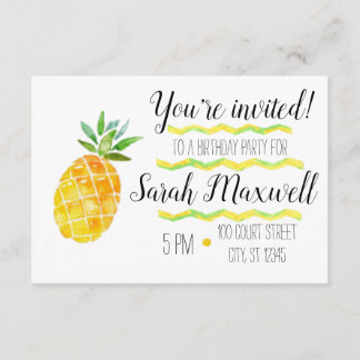 Pineapple Birthday Party Invitation