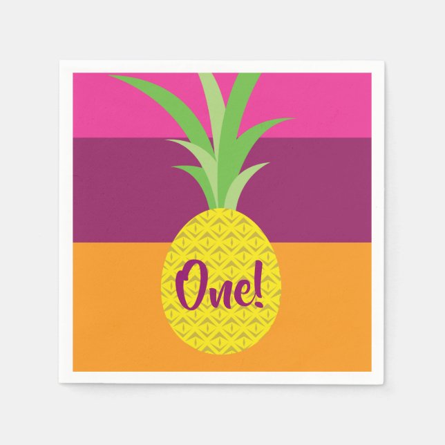 Pineapple Birthday Party Napkin (Front)
