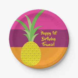Pineapple Birthday Party Paper Plate
