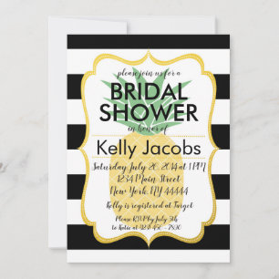 Pineapple Black and White Bridal Shower Invitation
