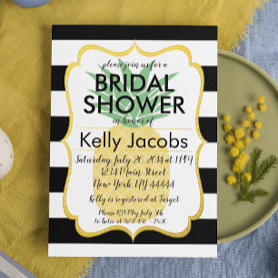 Pineapple Black and White Bridal Shower Invitation