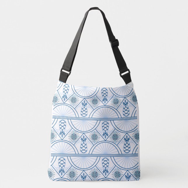 Pineapple Blue  Crossbody Bag (Front)