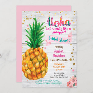 Pineapple bridal shower invitation Summer tropical