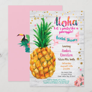 Pineapple bridal shower invitation tropical party