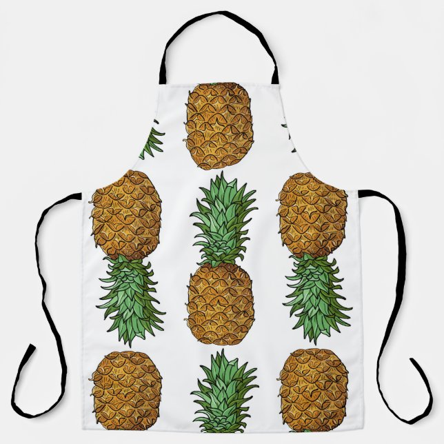 Pineapple Brightness: Summer Tropical Illustration Apron (Front)