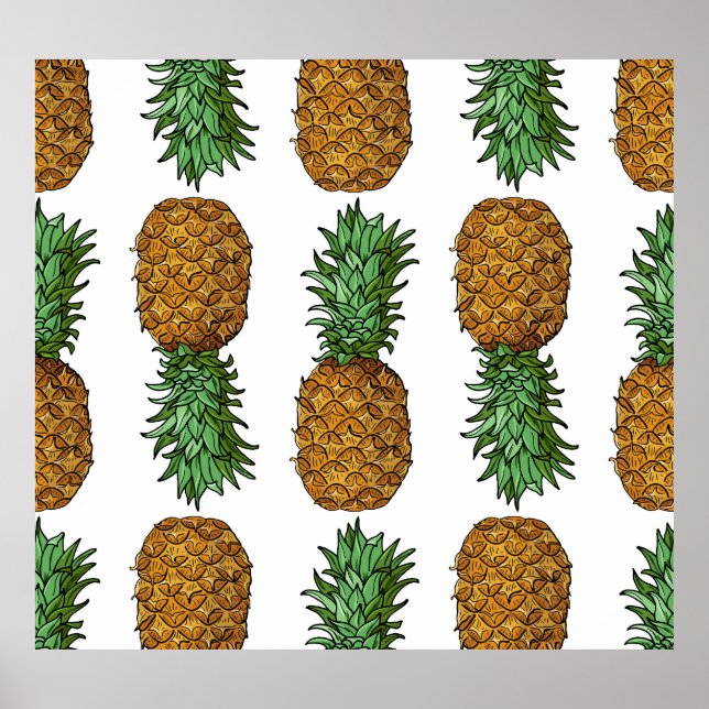 Pineapple Brightness: Summer Tropical Illustration Poster (Front)