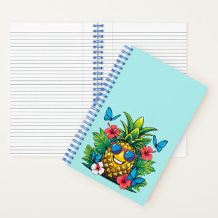 Pineapple Butterfly Hibiscus Vibes Notebook