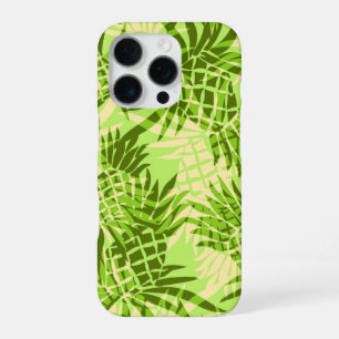 Pineapple Camo Hawaiian Lime Green iPhone 16 Pro Case