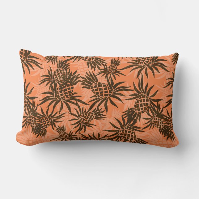 Pineapple Camo Hawaiian Lumbar Pillows (Front)