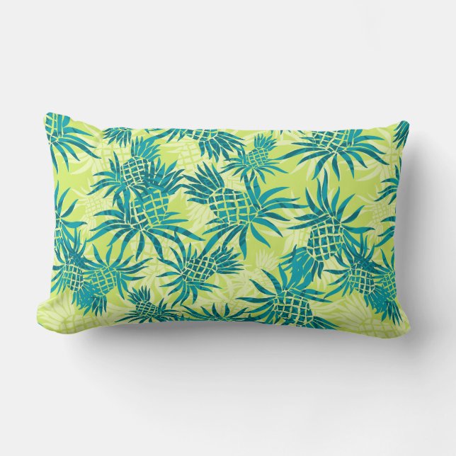 Pineapple Camo Hawaiian Lumbar Pillows (Front)