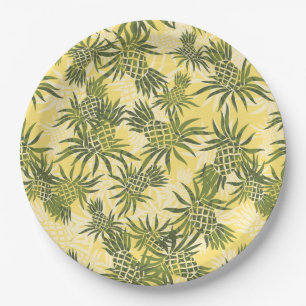 Pineapple Camo Hawaiian Tropical Paper Plate