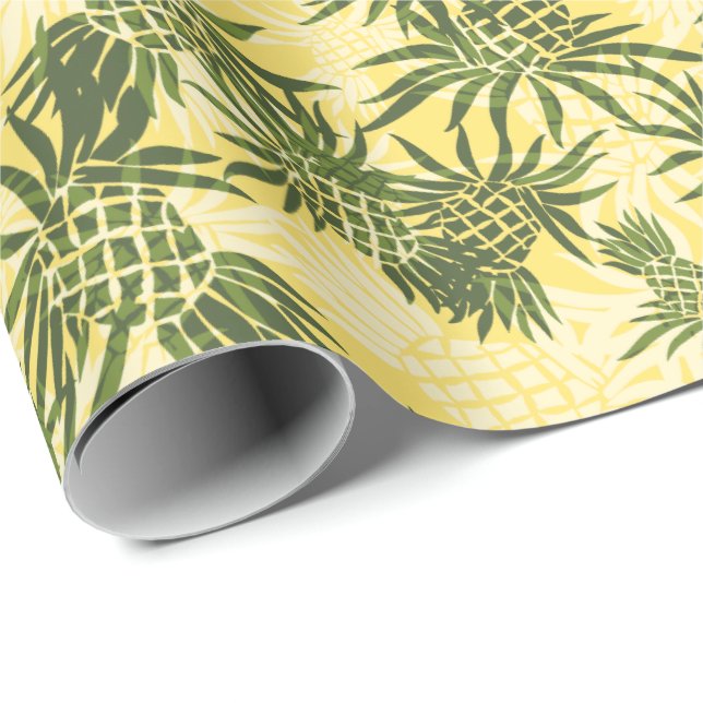 Pineapple Camo Hawaiian Tropical Wrapping Paper (Roll Corner)