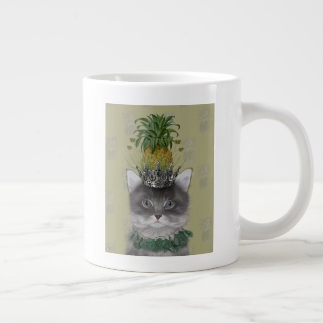 Pineapple Cat Large Coffee Mug (Right)