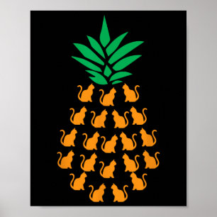 Pineapple Cats Apparel Cat Lover Aloha Hawaii Beac Poster
