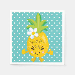 Pineapple Charm Good Vibes Only Paper Napkin