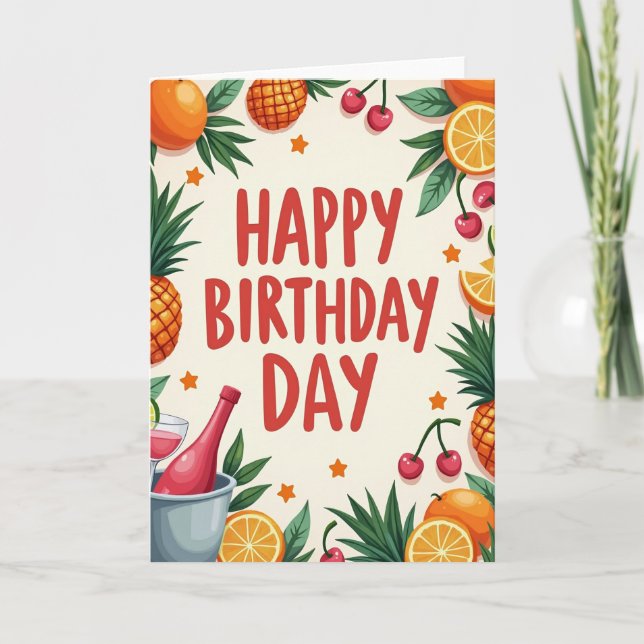 Pineapple Cherry Birthday Card (Front)