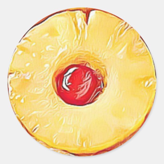 Pineapple Cherry Food Dessert Stickers (Front)