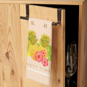 Pineapple Chic Beige Tea Towel