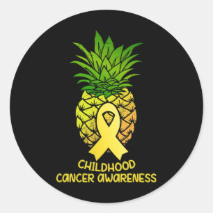 Pineapple Childhood Cancer Awareness Gift Classic Round Sticker