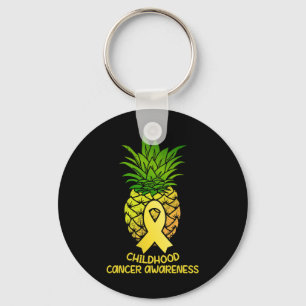 Pineapple Childhood Cancer Awareness Gift Key Ring