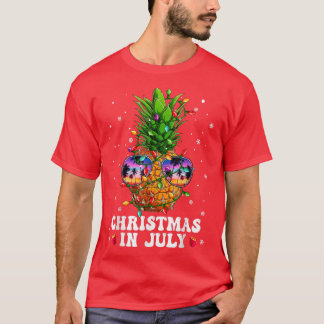 Pineapple Christmas in July Aloha Hawaii Beaches H T-Shirt