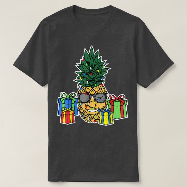 Pineapple Christmas Lights, Women Mens Hawaiian Ch T-Shirt (Design Front)