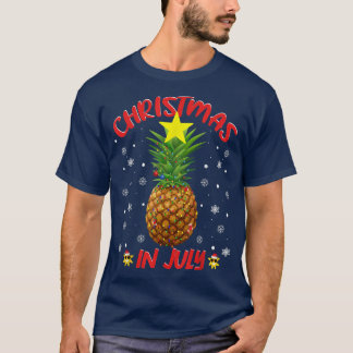 Pineapple Christmas Tree Christmas In July Summer T-Shirt