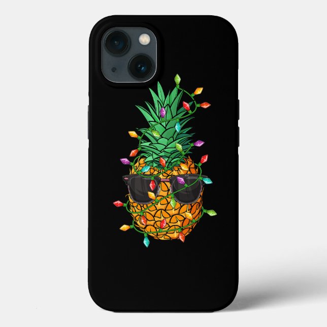 Pineapple Christmas Tree Lights Sunglasses Funny X Case-Mate iPhone Case (Back)