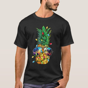 Pineapple Christmas Tree Lights Xmas Boys Men Sung T-Shirt