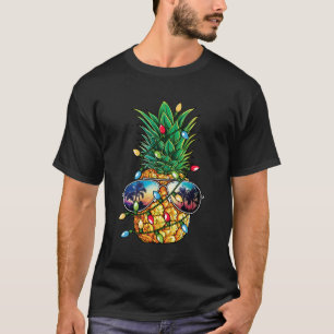 Pineapple Christmas Tree Lights Xmas Men Gifts Sun T-Shirt