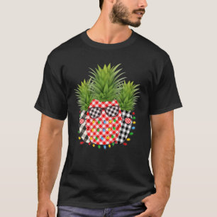 Pineapple Christmas Tree Lights Xmas Men Sunglasse T-Shirt