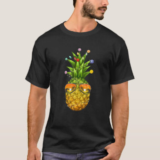 Pineapple Christmas Tree Lights Xmas Summer Sungla T-Shirt