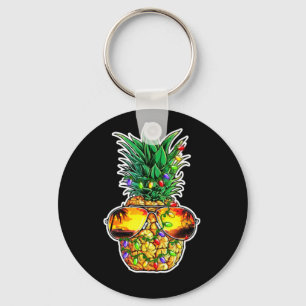 Pineapple Christmas Tree Lights Xmas Sunglasses Key Ring