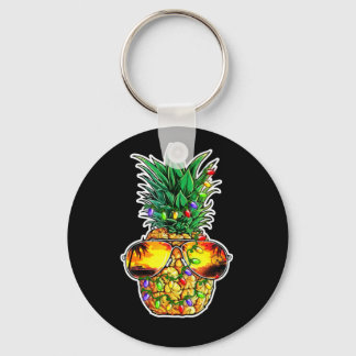 Pineapple Christmas Tree Lights Xmas Sunglasses Key Ring