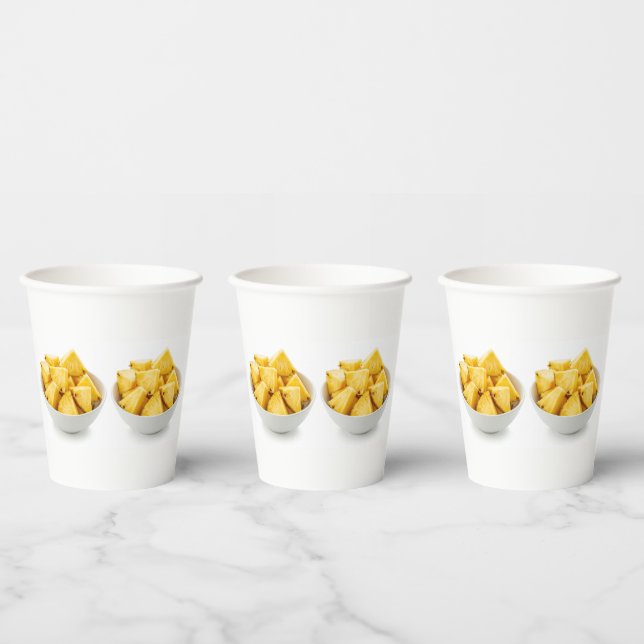pineapple chunks in a bowl paper cups (Multi)