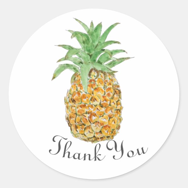 pineapple classic round sticker  (Front)