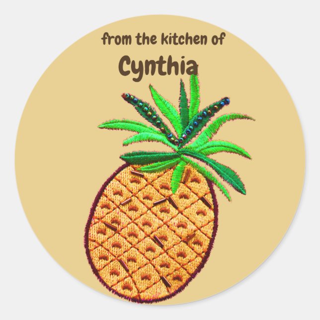 Pineapple Classic Round Sticker (Front)
