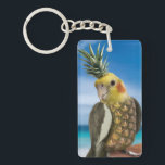 Pineapple Cockatiel Key Ring<br><div class="desc">What a sight to capture this exotic bird along the sunny beach. You should totally keep this as a rare souvenir to show off to your friends.</div>