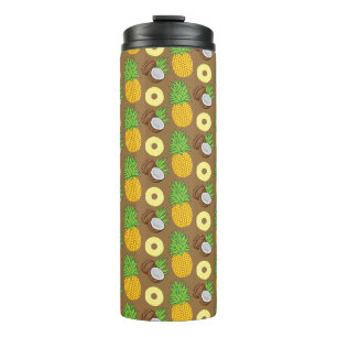 "Pineapple Coconut Bliss" Pattern Thermal Tumbler