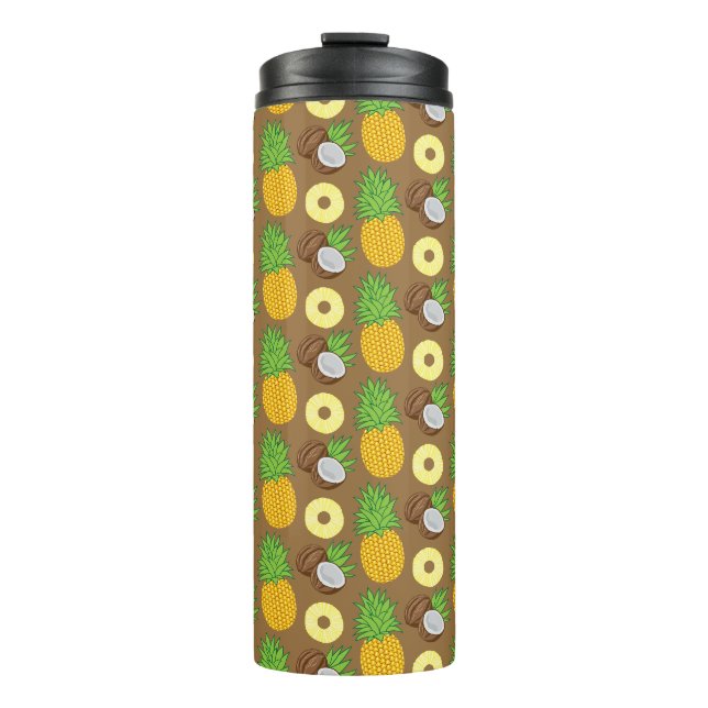  "Pineapple Coconut Bliss" Pattern Thermal Tumbler (Front)
