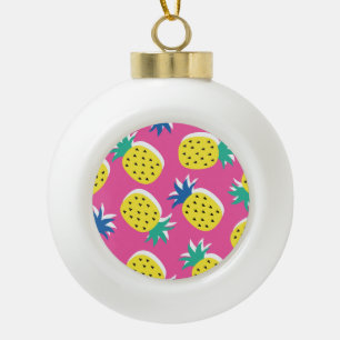 Pineapple Crazy Colours: Childish Pop-Art. Ceramic Ball Christmas Ornament