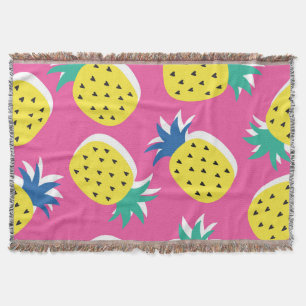 Pineapple Crazy Colours: Childish Pop-Art. Throw Blanket