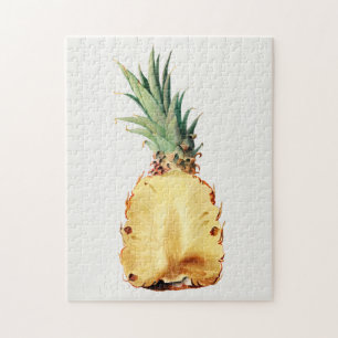 Pineapple cut in half Fruit Watercolor Painting Jigsaw Puzzle