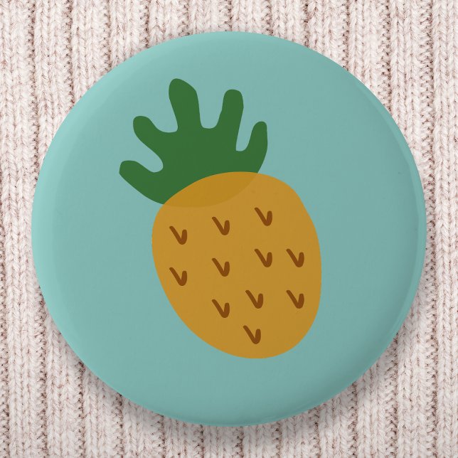 Pineapple | Cute Infertility IVF Cyan Blue Green 6 Cm Round Badge (Creator Uploaded)