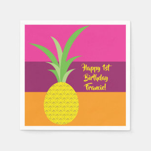 Pineapple Cute Kid's Birthday Party Summer Napkin