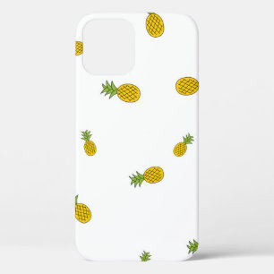 Pineapple cute seamless pattern background. Vintag iPhone 12 Case