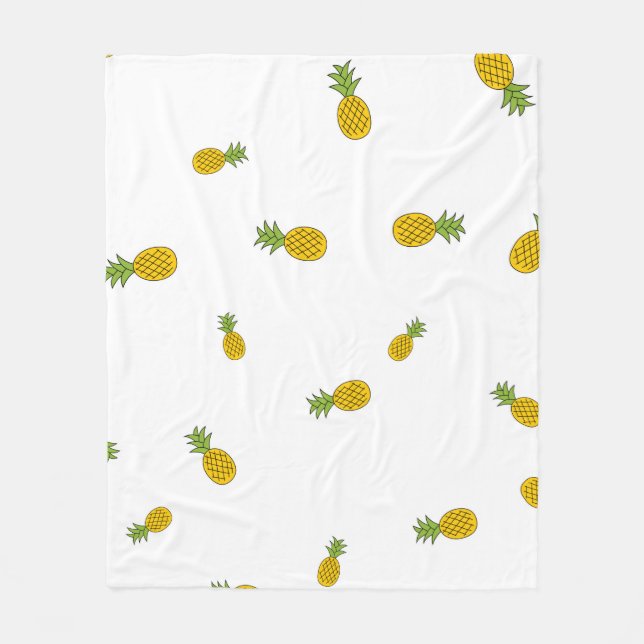 Pineapple cute seamless pattern background. Vintag Fleece Blanket (Front)