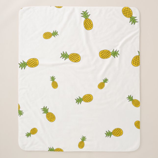 Pineapple cute seamless pattern background. Vintag Sherpa Blanket (Front)